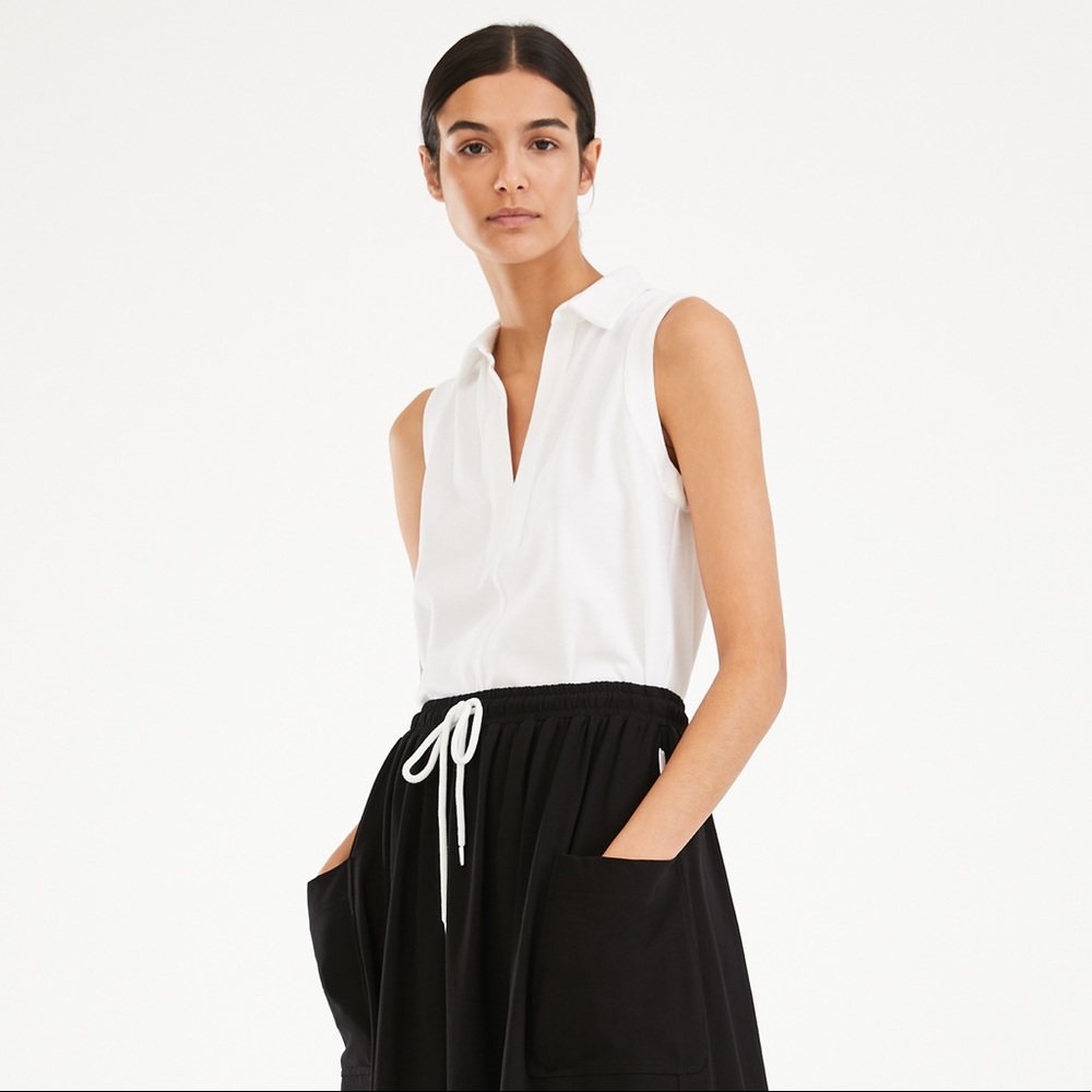 (NWT) MAXMARA Leisure white sleeveless jersey Top
